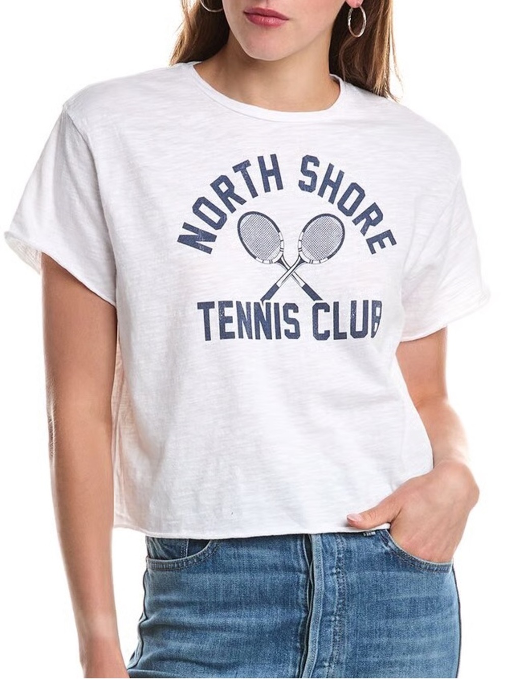 Retro Brand “North Shore Tennis Club”Crop Tee EUC